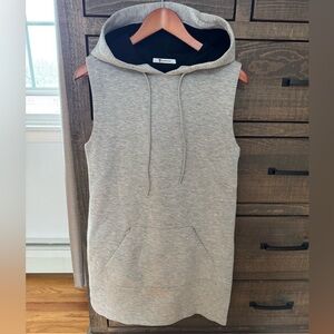 T by Alexander Wang Gray and Black Sleeveless Hoodie Dress, size small